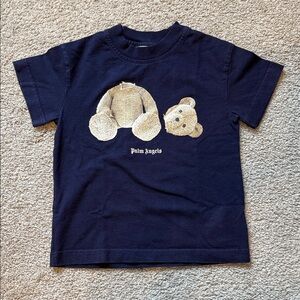 Palm Angels Dark Blue Iconic Teddy Graphic Tee Kids sz 4